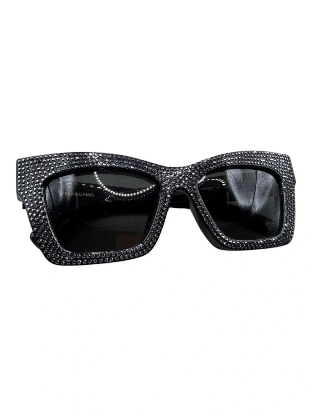 Salvatore Ferragamo Black Swarovski Crystal-Studded Sunglasses (NEW IN BOX) - Picture 8 of 10
